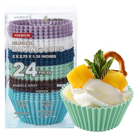 24 Pack Silicone Cupcake Baking Cups by Katbite Cover