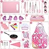 Kids Cooking and Baking Set with Storage Case Complete Cooking Supplies Kids Baking Kit Pretend Play Cooking Toys Unicorn Apron and Chef Hat for Girls & Boys #2