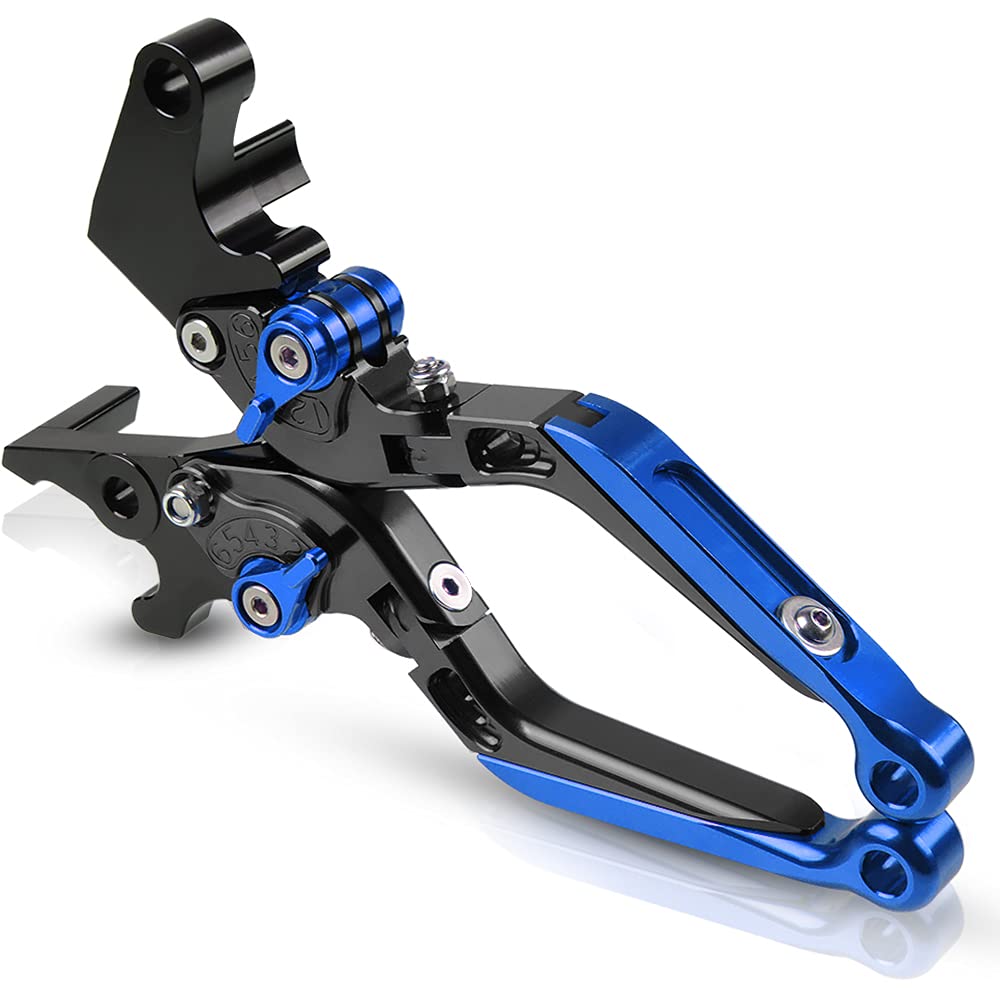 Manetas De Embrague Y Freno Cortas Ajustables Para Yamaha XTZ 700 / Tenere 700 / Rally 2019-2023 - Aluminio, Negro/azul/rojo