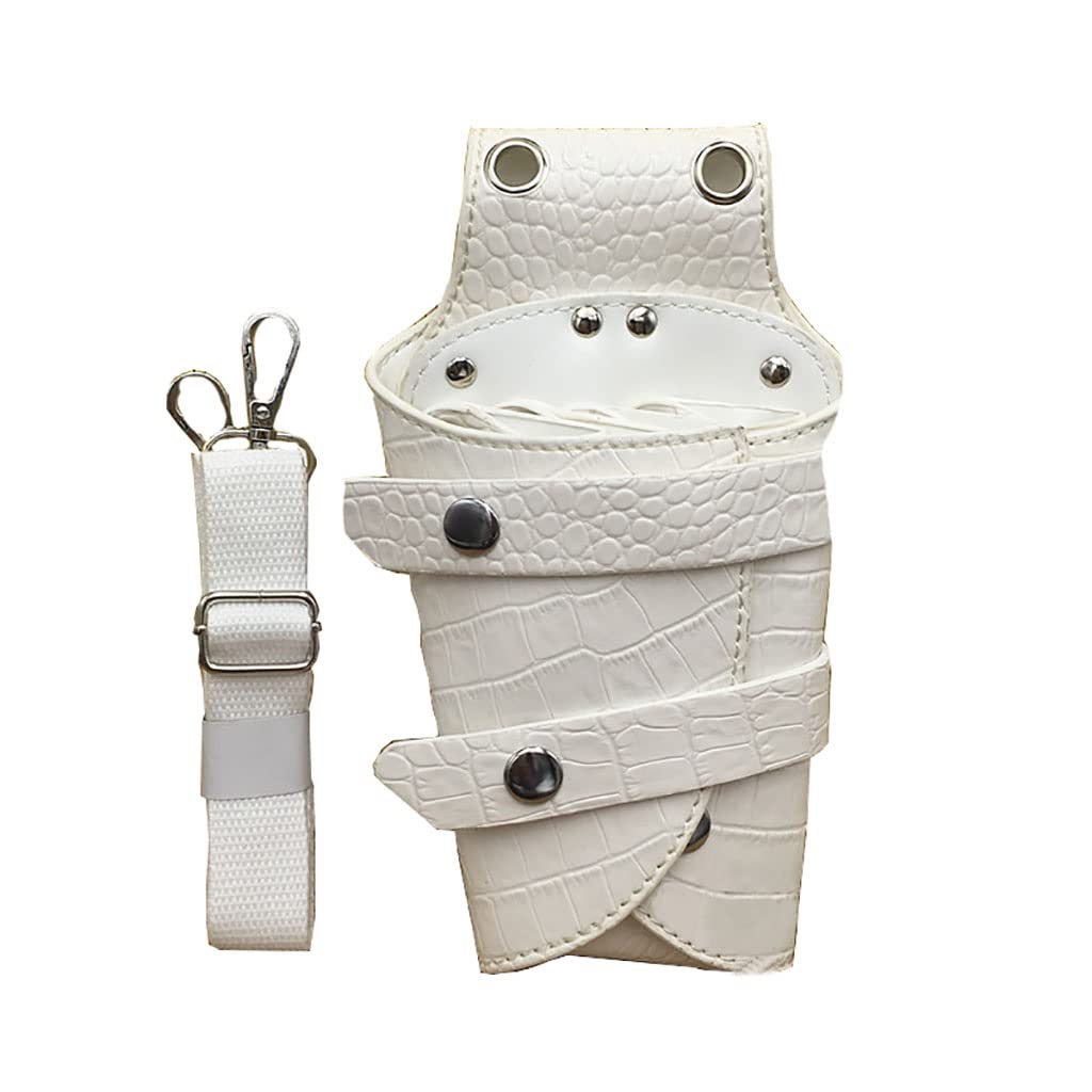 Torba na nożyczki fryzjerskie Pu Leather Salon Barber z paskiem na...(White)