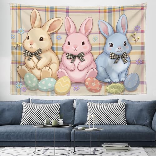 Tapisserie de Pâques JRISEMECY : grand tissu mural 230X180 cm pour masquer les défauts