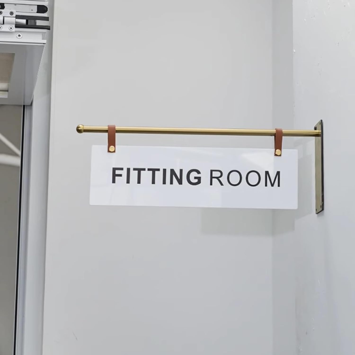 Cartel Para Probador Comercial, Cartel Para Puerta De Vestuario, Cartel De Doble Cara De 13,8 X 4 Pulgadas, Barra Metálica Para Colgar, Para Tienda De Ropa, Uso Interior O Exterior, Uso Comercial