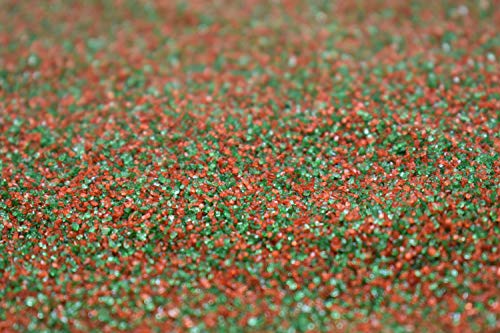 Red and Green Sanding Sugar - 8 oz Resealable Stand Up Candy Bag -Christmas Themed Sanding Sugar for Baking and Decorating - Topping for Desserts and Snacks