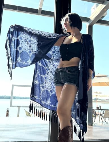 Image of MJ SERECA Women's Casual Long Velvet Kimono