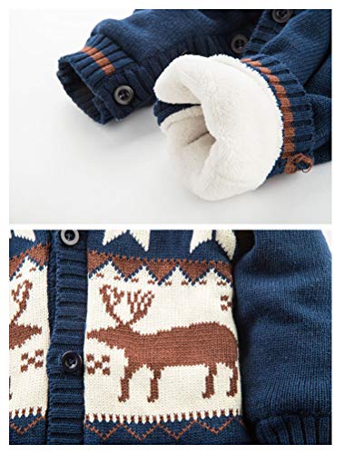 ARAUS Newborn Christmas Jumpsuit Baby Hooded Deer Romper Fleece Sweatshirt 0-18 Months - Afbeelding 4