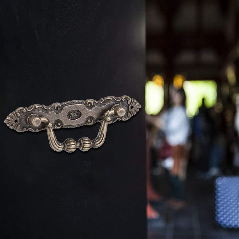TOPINCN 4 Packs Elegant Lion Pattern Iron Furniture Drawer Cabinet Desk Door Handle Hardware Home DIY Decor