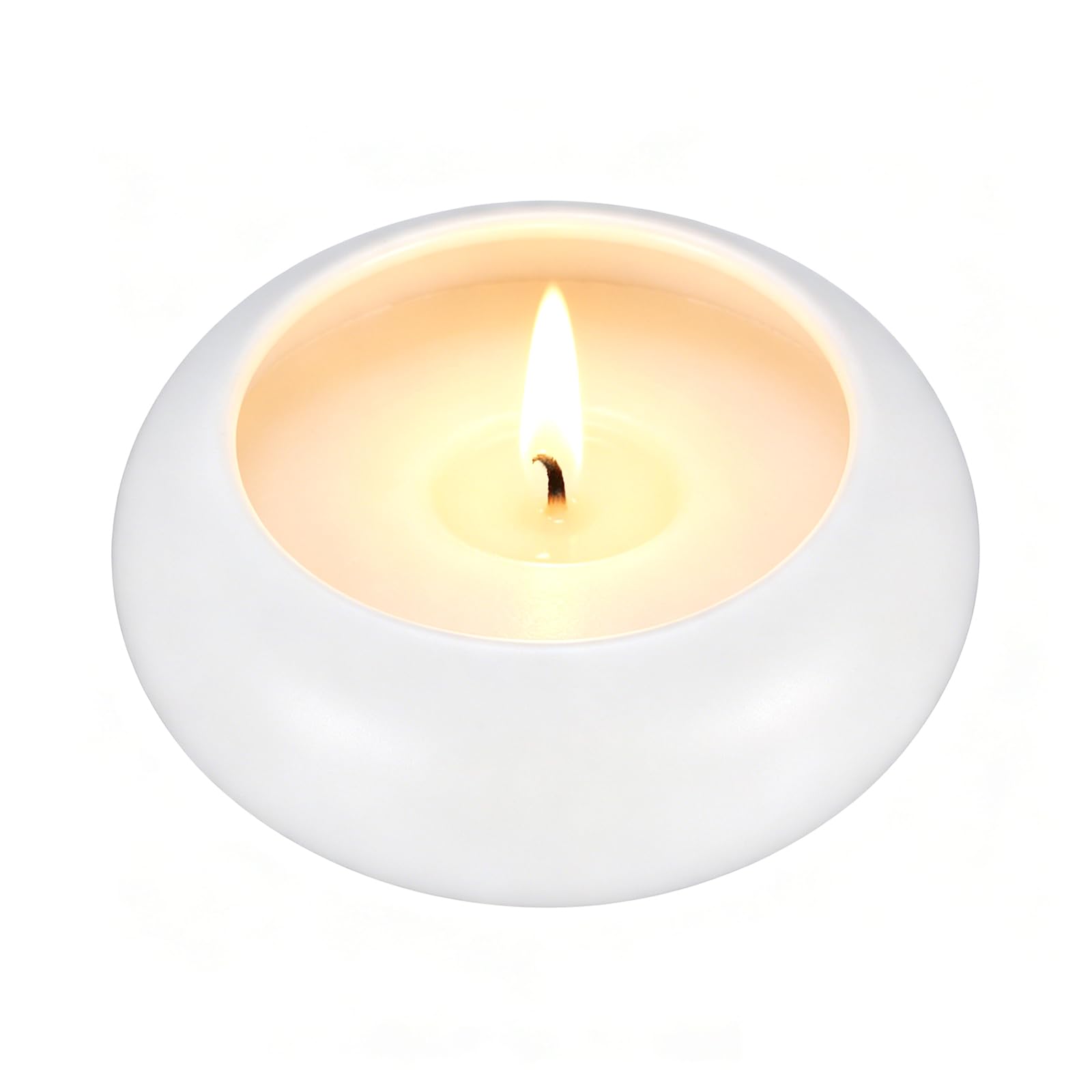 sourcing map Pebble Tea Light Candle Holder, 3cm Height Tealight Candle Holder Handcrafted Ceramic Decorative Calming Home Decor Accent for Table Centerpiece Wedding, White