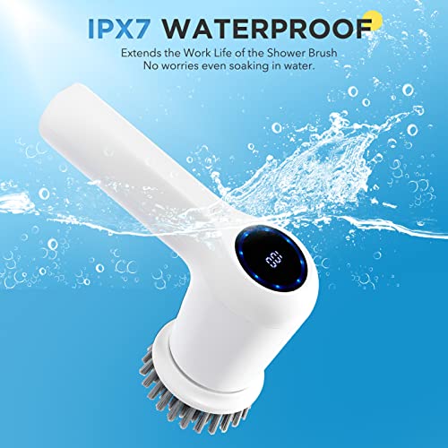 Addplus Super Electric Spin Scrubber, Rechargeable Bathroom Scrubber & Cordless Shower Scrubber For Cleaning Tub/Tile/Sink/Floor/Window丨Power Scrubber With 4 Replaceable Cleaning Brush Heads #TOP4