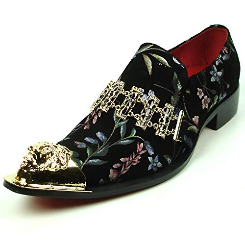 Fiesso by Aurelio Garcia FI-739 Black witk Gold Chain Gold Metal Tip Slip on - European Shoe Designs (8)