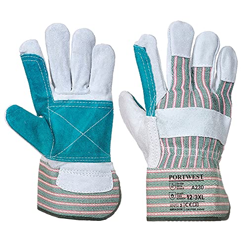 Portwest Gant Docker paume doublée, Couleur: Gris, Taille: XL, A230GRRXL