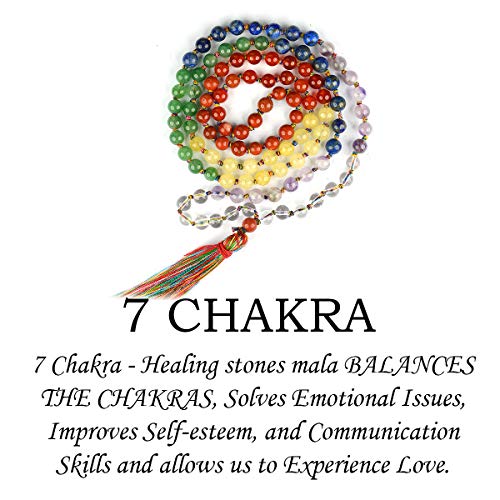 Image of Reiki Crystal Products Natural Reiki Feng-Shui Mala Necklace 6 mm Crystal Stone 108 Bead Jaap Mala for Men and Women