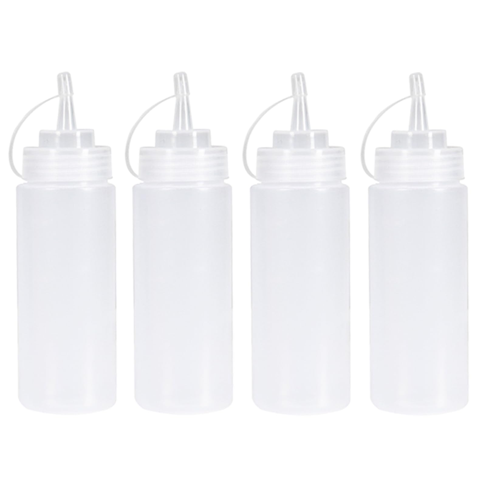 Squeeze Bottle, 4 Pcs 120ml 4oz Bote plastico para Salsas, Botella de Salsa con Tapa, Dispensador de Botellas - Ninguna Fuga, Sin BPA, para Condimentos, Salsa de Tomate, Mostaza, Mayonesa