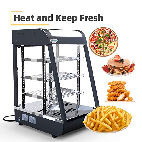Commercial Food Warmer - Nurxiovo Countertop Pizza Warmers Display L15 x W19 x H25\'\' Pastry Patty Warmer Case for Buffet Restaurant Shop Heater Food Service - Thumbnail 5