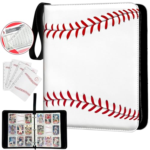 VISU-GLOBAL Baseball Card Binder, 9 Pocket Sheet, Baseball Card Holder, Fits 900 Baseball Cards with 50 Removable Sleeves, Sports Card Binder, Collectible Trading Cards Album, Card Binder