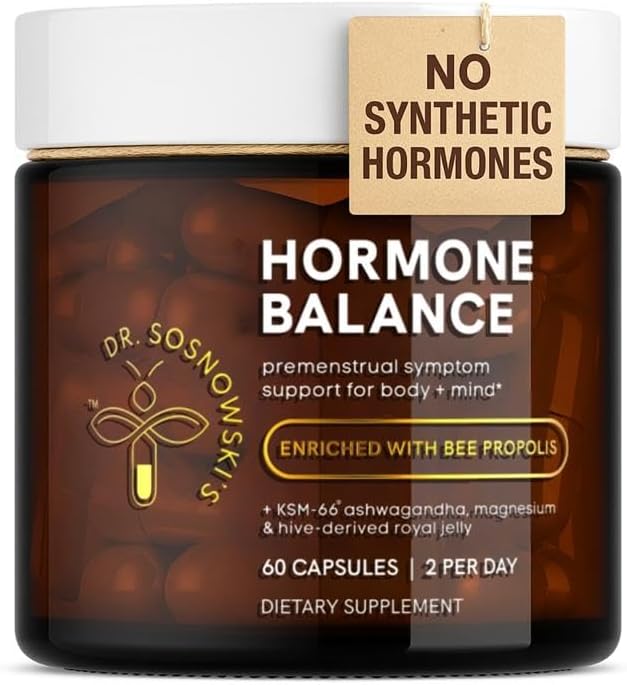 Dr Sosnowski's Hormone Balance | Multivitamin for Women to Support Hormonal Regulation, Energy, Mental Clarity & Skin | Bee Propolis, Ashwagandha, Dong Quai, Magnesium, B6 Vitamins | 60 Capsules