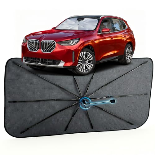 Image of Car Windshield Sun Shade for BMW X3 2018-2026 -[Reflective Coated Fabric] Sunshade Umbrella for Front Window, Car Shades Sun Visor Keep Car Cool and Protects Interior, 1:1 Exact Fit