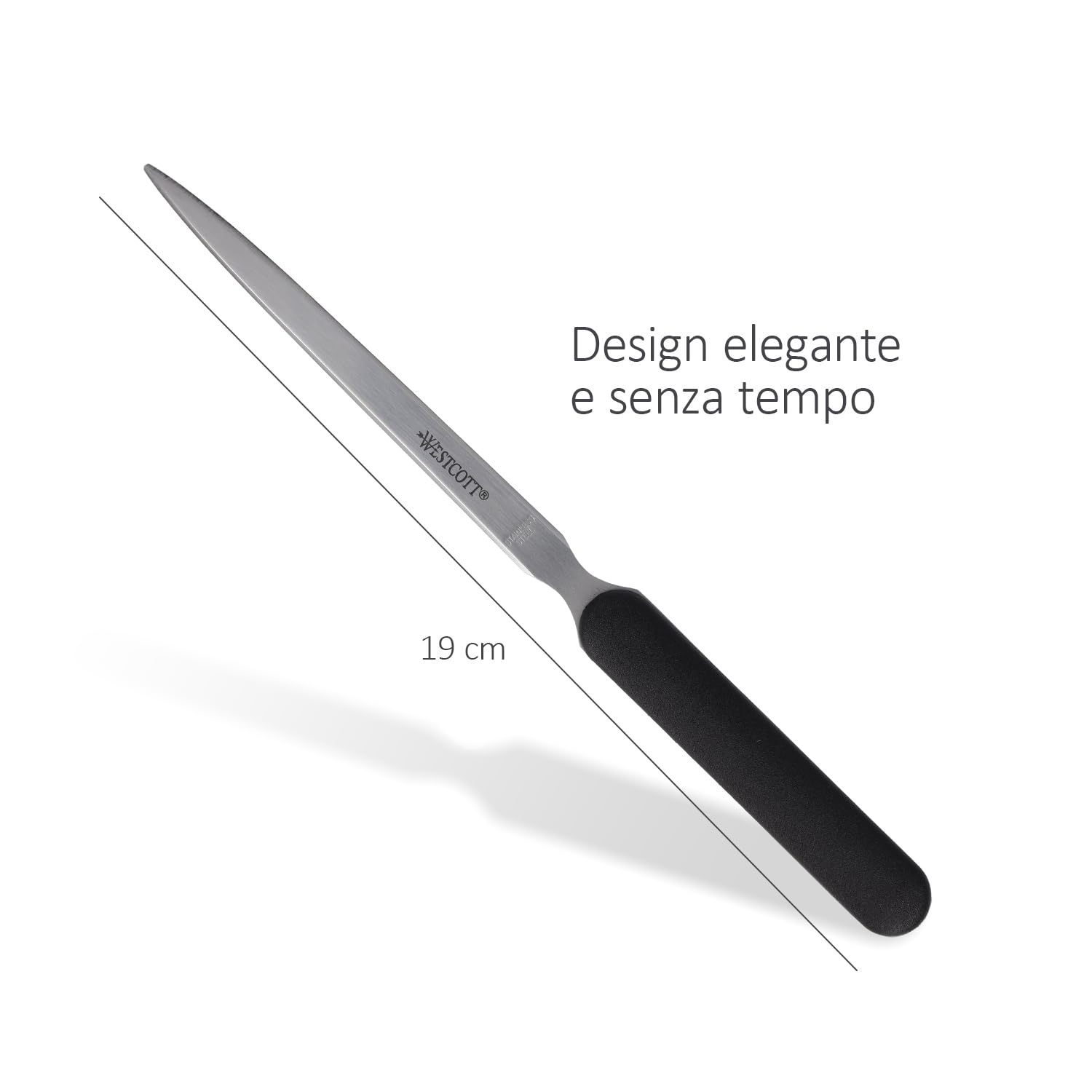 Westcott Tagliacarte con lama in acciaio inossidabile e impugnatura ergonomica in plastica nera