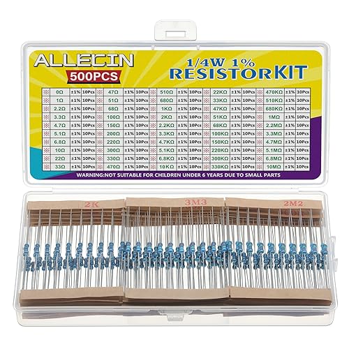 Ya en mundofriki.es: ALLECIN 50 Valores 1/4W Kit de Resistencias de Película Metálica 0 Ohmio a 10 M Ohmio 1/4 W 1% Tolerancia Resistencia Electronica 1/4Vatio Metal Film Resistor