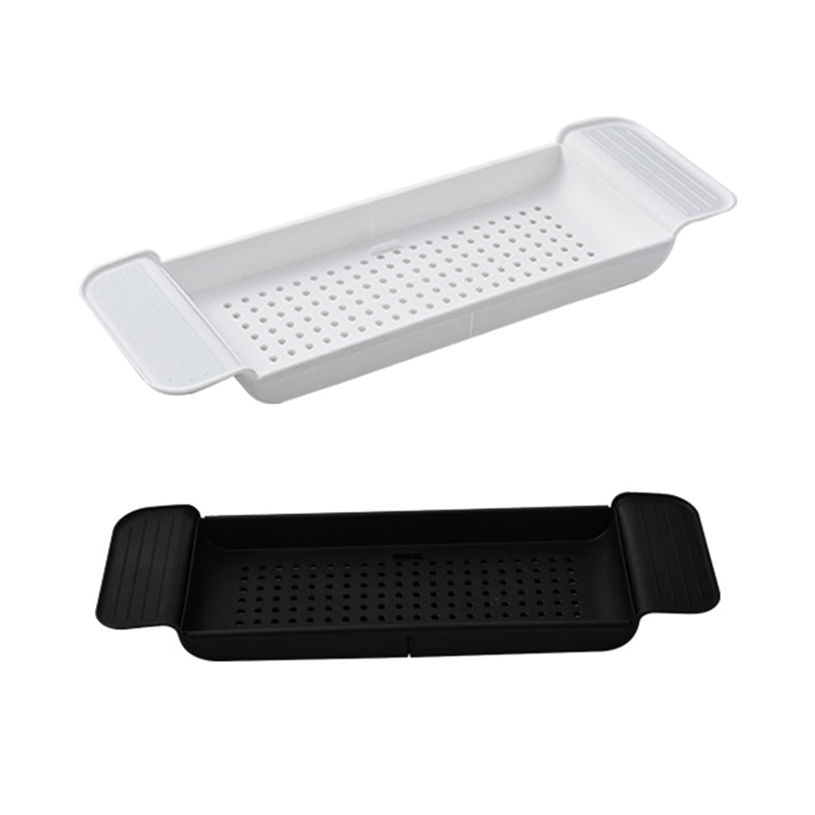 jomgeroz Expandable Drain Bath Shelf Adjustable Plastic Bathtub Caddy Tray Multifunctional Storage Rack Bathroom Organizer Bath tub Rack for Wine