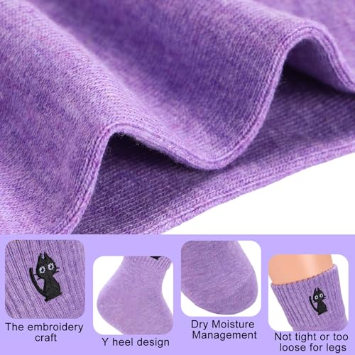 Image of Eurzom 10 Pairs Socks Womens Crew Elastic Ankle Length Cotton Socks Aesthetic Cute Lightweight Low Cut Gifts for Women