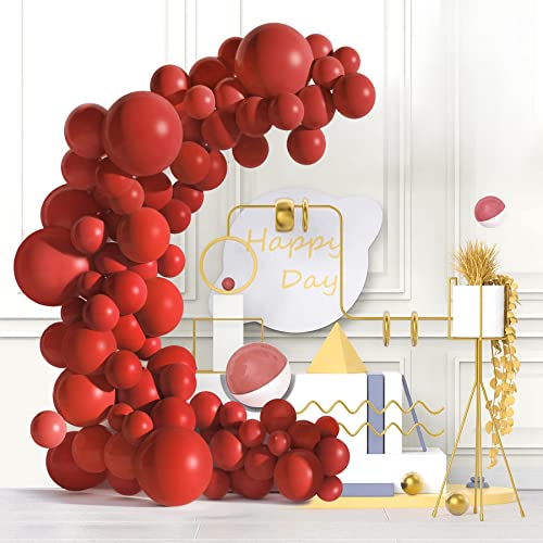 Image of CANREVEL Red Balloons - 100pcs 5 /10 /12 /18 Inch Latex Balloons Garland Arch Kit for Christmas Birthday Party Wedding Valentines Day Baby Shower Party Decoration