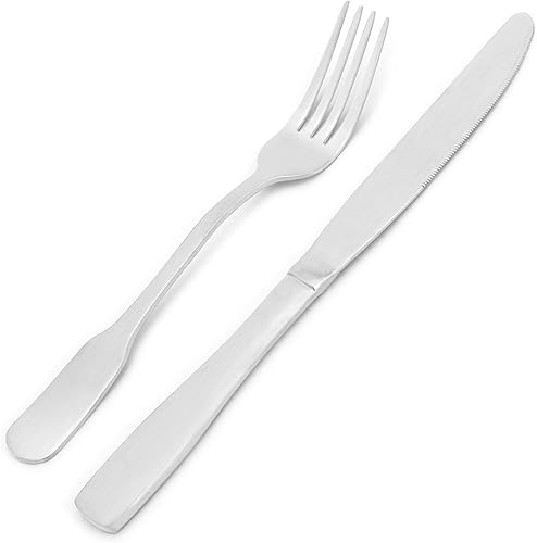 Miniatura 3 de Vanys Juego de cubiertos de acero inoxidable para 8, juego de utensilios de cocina de 40 piezas, incluye cucharas y tenedores, acabado pulido