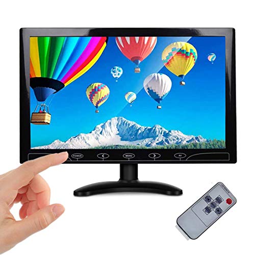 Beyi 10.1'' inch Monitor Small Portable Color Display Screen, 1024X600 LED Screen Bracket&Remote