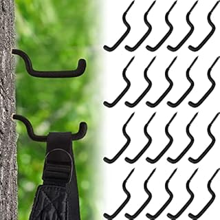 Amylove 40 Pcs Bow Hangers for Tree Stand Archery Bow Hook Bow Hunting Accessories Screw in Tree Steps Tree Stand Gear Hanger Bow Gear Holder for Ladder Sticks Outdoor, Black