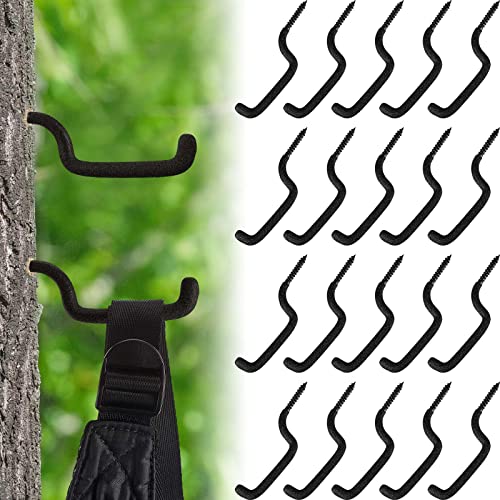 Amylove 40 Pcs Bow Hangers for Tree Stand Archery Bow Hook Bow Hunting Accessories Screw in Tree Steps Tree Stand Gear Hanger Bow Gear Holder for Ladder Sticks Outdoor, Black