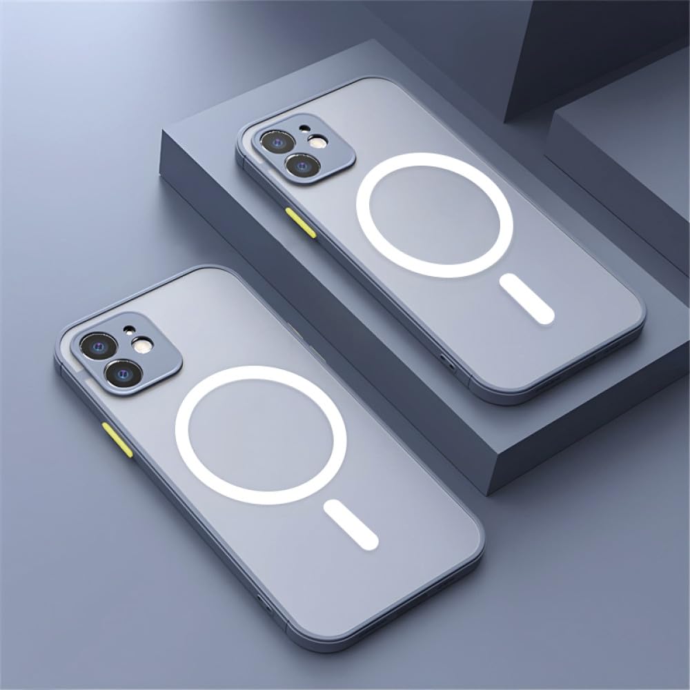 Coque magnétique mate iPhone 14 Pro Max : luxe et protection gris - 5