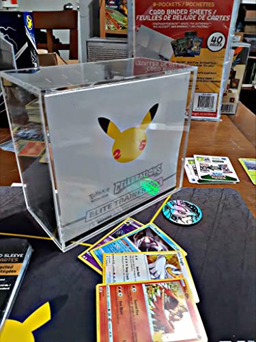 Evoretro Clear Acrylic Display Case Compatible For Pokemon Elite Trainer Box-Uv-Resistant Pokemon Etb Protective Case With Sliding Lid(4.0Mm, Pack Of 1) #TOP2