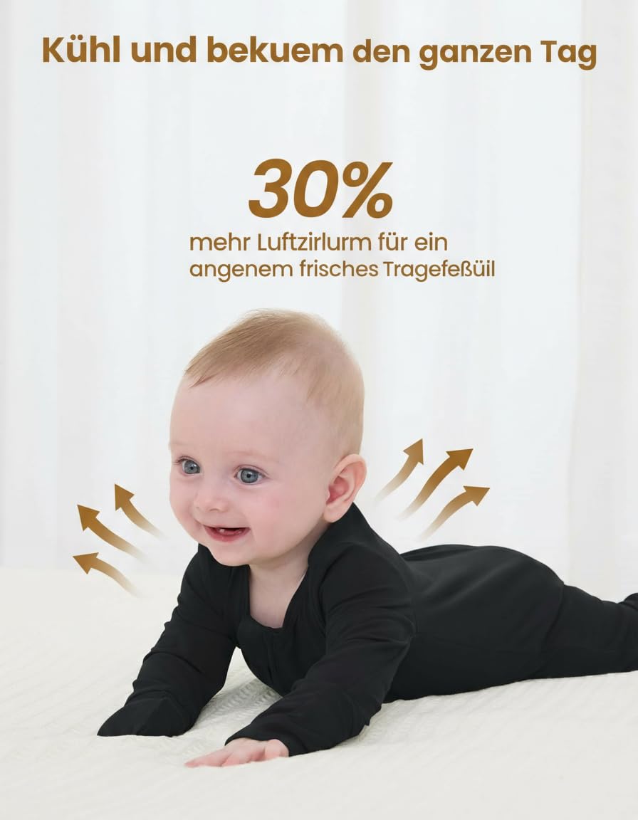 PatPat Lot de 3 barboteuses pour bébé garçon de 0 à 24 mois Ensemble pyjama en viscose de bambou avec chauffe-pieds Vert olive Gris ou Bleu marine Blanc Gris foncé