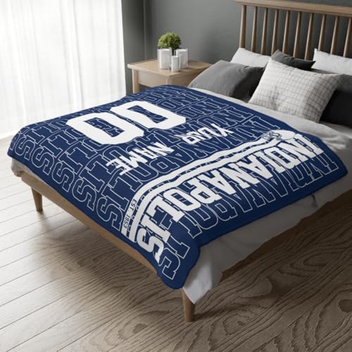 Image of ANTKING Indianapolis Throw Blanket for Men Women Boy Custom Name and Number Gifts