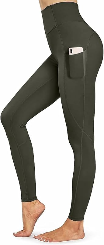 Womens High Waist Yoga Leggings with Pockets Tummy Control Workout Pants | Stretch Fabric, Side Pockets, Flexible Fit, for Gym, Yoga, Fitness, Running, Workout and Comfortable Daily Wear