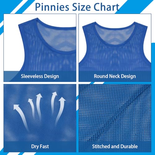 Image of Pinnies, Soccer Pennies for Youth & Adults, Scrimmage Vests 6 /12 /24 Pcs