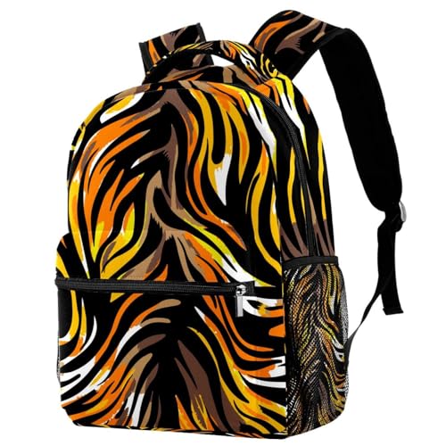 Sac à dos d'école multicolore pour fille et garçon avec motif tigre