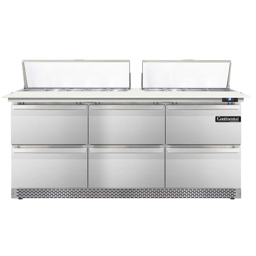 DL72-18C-FB-D Designer Line Sandwich Unit by Continental Refrigerator – Commercial Grade
