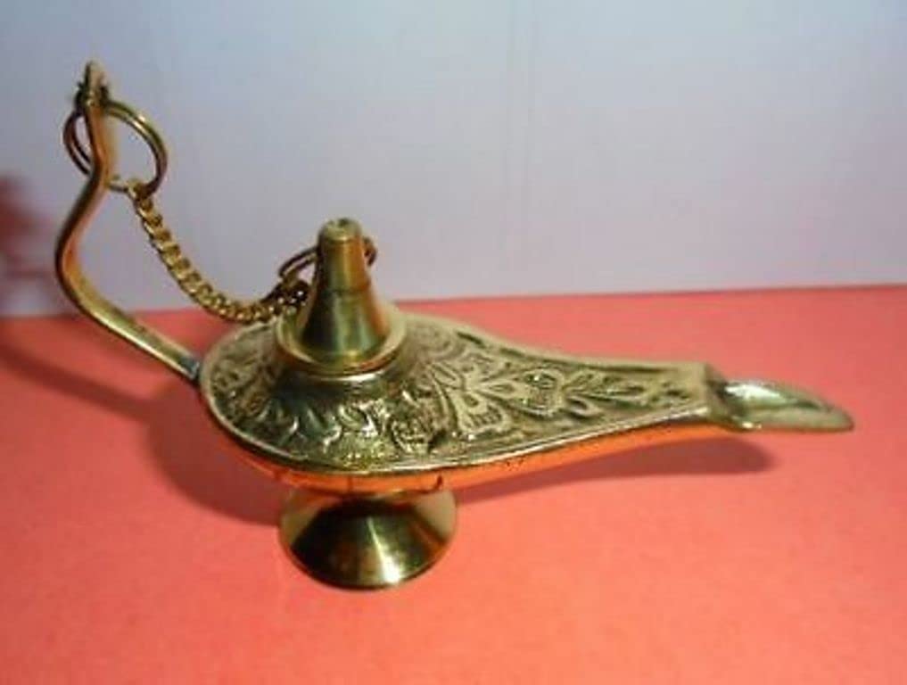 Aladdin hanglamp messing met ketting - €239 - Aladdin - olielamp.nl