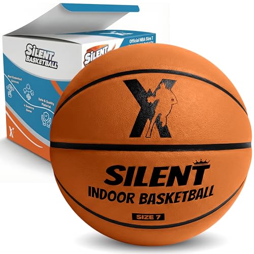 YGA Silent Basketball Size 7: Airless Indoor Basketball with 95% Bounce