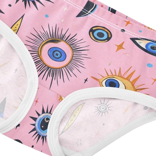 Wusikd Pink Boho Girls' Underwear Cotton Suns Moons Girls Briefs Soft Toddler Underwear 2T4