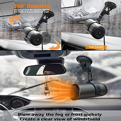 image for Ahcjyeejk Portable Car Heater, 12V 150W Windshield Defogger and Defros