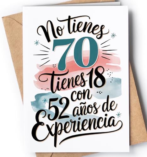 Tarjeta de 70 Cumpleaños - Tarjeta de Felicitación Graciosa...