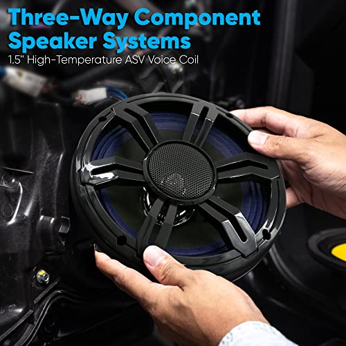 Pyle 6.5" Component Speakers for Car Audio, 2 Pair Kit Includes Pair of Crossover Networks and 1'' Aluminum Tweeters - Image 4