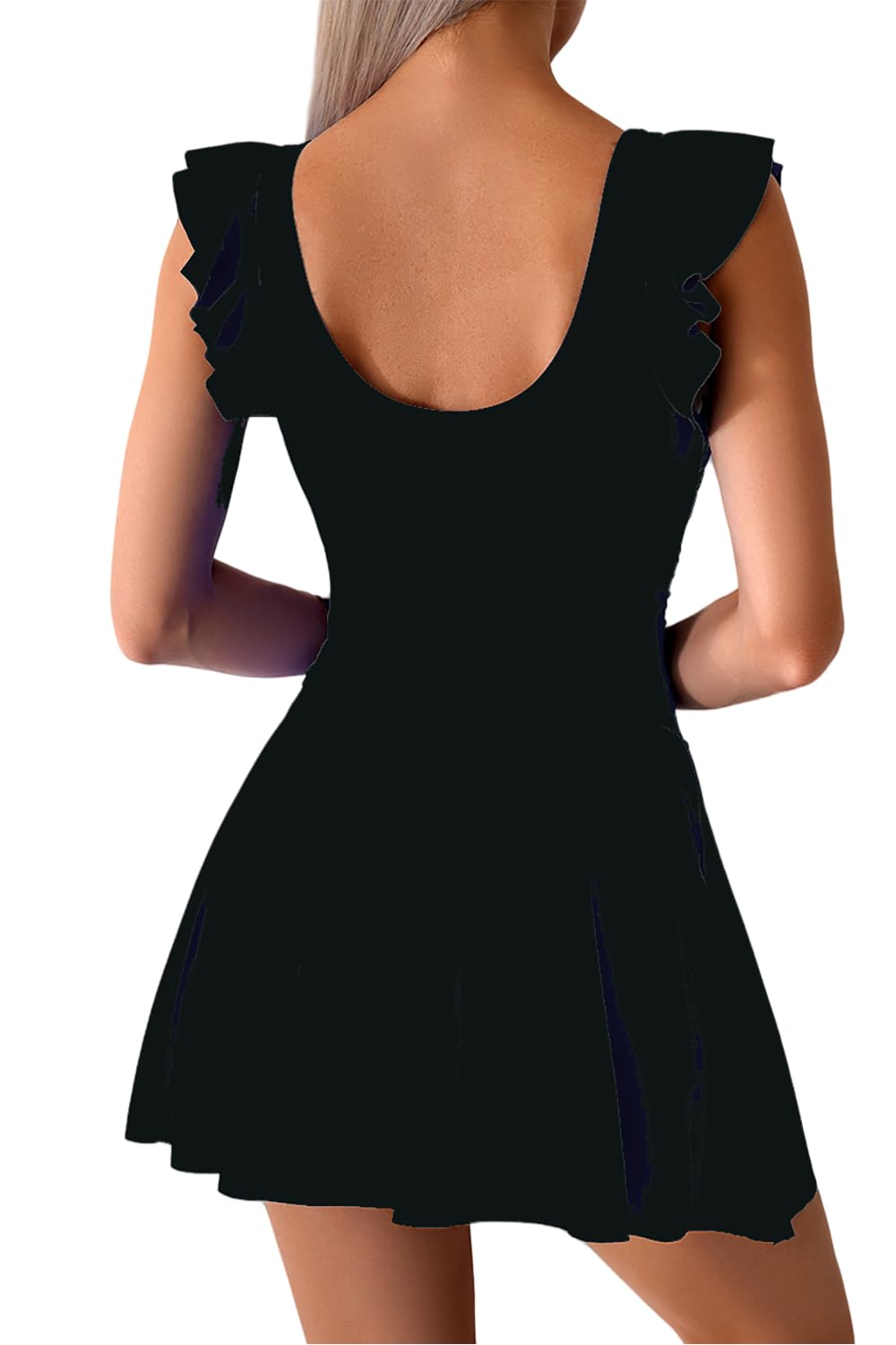 Viloree Maillot de Bain Une Pièce Femme avec Jupette Robe de Bain avec Slip Rembourré Costume de Natation Grande Taille