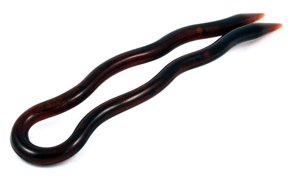 Pack of 10 Plain Flat Hair Pins 8cm Havana Brown, 1 count (Pack of 10) - Image 3