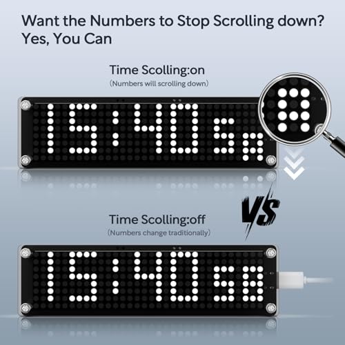 WiFi Clock with NTP Sync, LED Table Clock WiFi with Seconds Display,Custom NTP Address, Disable Leading Zero, Adjustable Brightness,Perfect Desk Gadget - Image 3