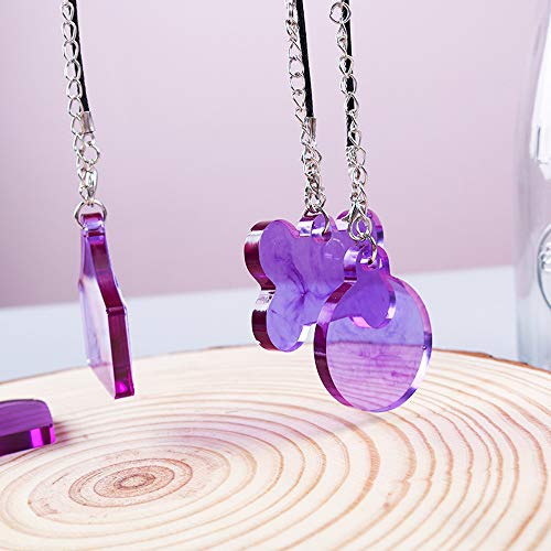 Nifocc DIY Hundemarke Schlüsselbund Silikonform Herzförmige Harz Epoxidform Oval Anhänger Harzformen mit Löchern für DIY Schmuck Basteln Handwerk - 6 Formen 1 Stk