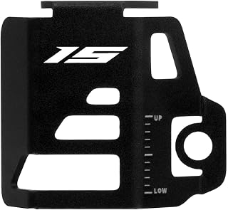 MotHeartCNC Motocicleta bomba de freno trasero tanque líquido escudo para Y15ZR 2015-2020 líquido de frenos depósito depósito de freno trasero escudo y15zr accesorios (negro)