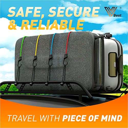 Vbest 30Pcs Bungee Cords With Hooks - Bungee Cords Heavy Duty Outdoor - Bungee Cord Assorted Sizes Set Includes Small Bunjee Chords, Bunji Balls, Tarp Clips - Long Rubber Straps Bungie Cords Pack #TOP4