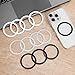 TIESOME Universal Metal Rings Compatible, Magnetic Ring for Phone Cases & Wireless Charging(4 Black,4 White & 4 Silver)